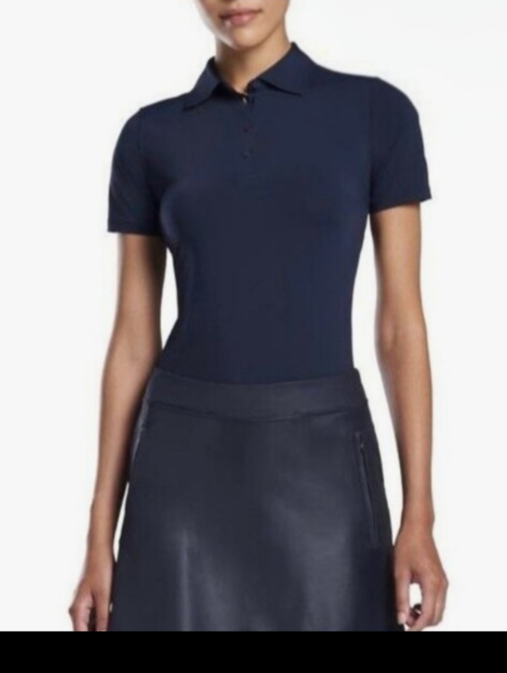 NWT G/FORE Navy Short-Sleeve Button Down Polo Top